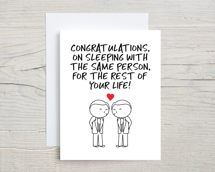Sleeping With The Same Person GROOMS Card