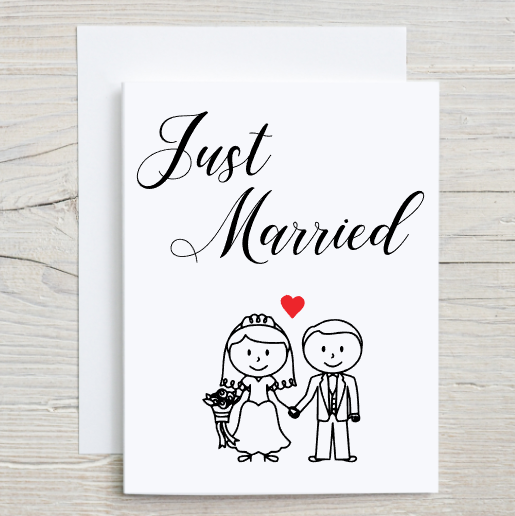 Just Married Wedding Card