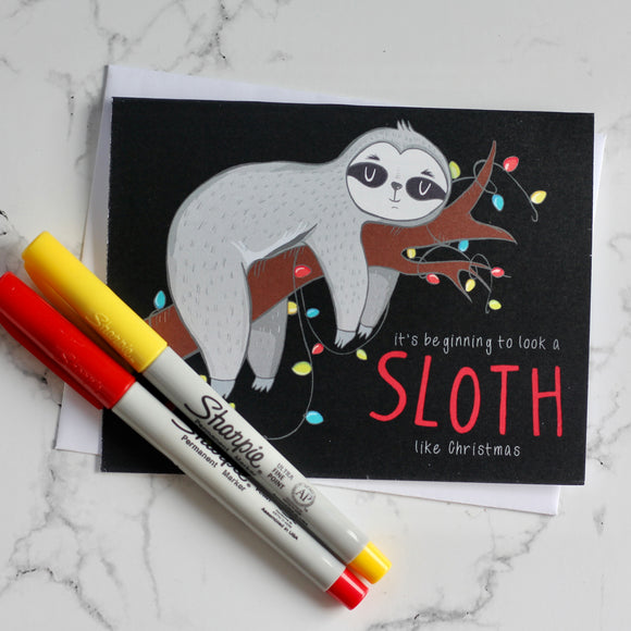 Sloth Like Christmas Greeting Card