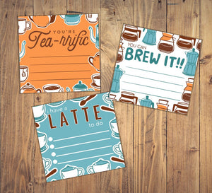 Pack of 3 Caffeine Post-It Notes