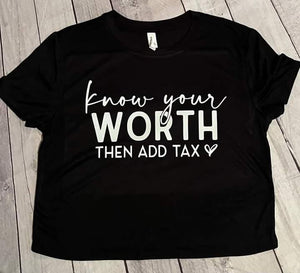 Know Your Worth Cropped T-Shirt