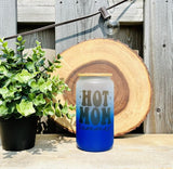 Hot Mom Summer 16 oz Frosted Glass Tumbler