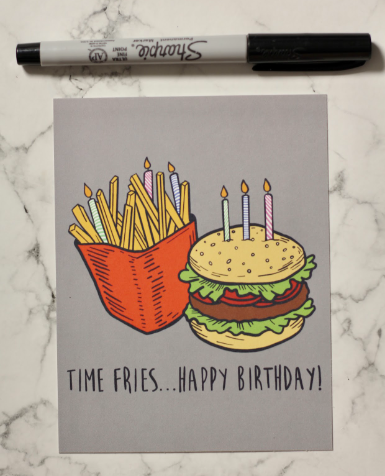 Time Fries Flat Greeting Card
