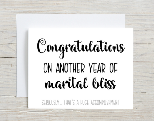 Marital Bliss Anniversary Card