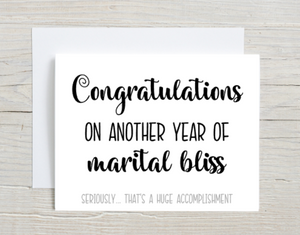 Marital Bliss Anniversary Card