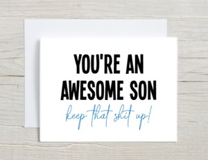 You're An Awesome Son Birthday Card