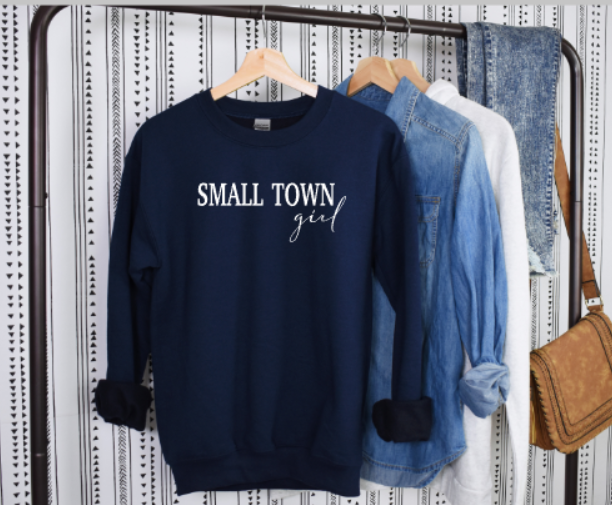 Small Town Girl Embroidered Crews