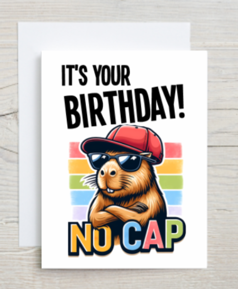 No Cap Birthday Card