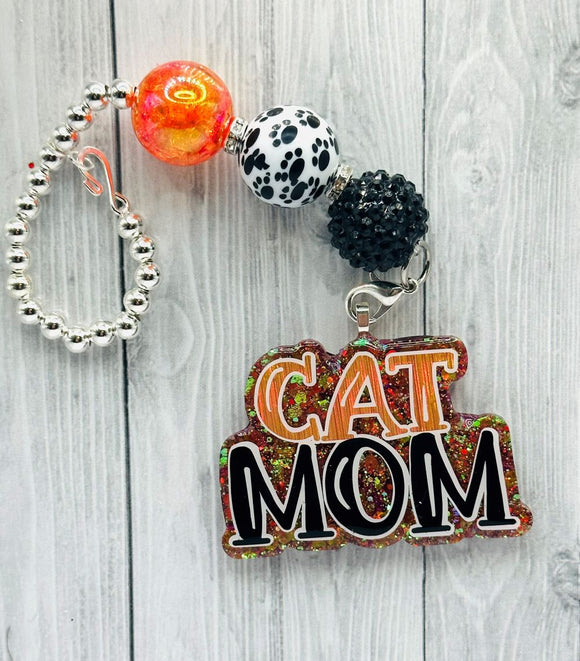 Cat Mom Rearview Mirror Charm