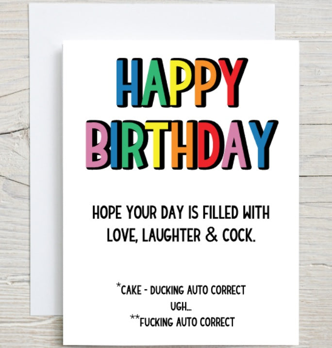 Happy Birthday Auto Correct Card
