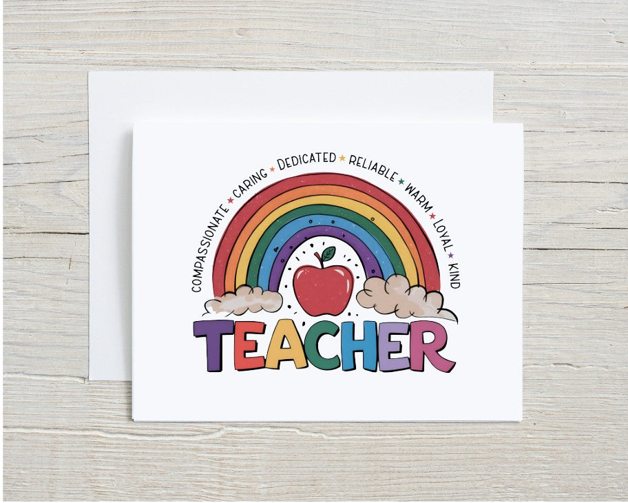 Teacher Rainbow Card