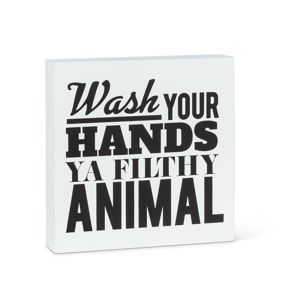 Wash Your Hands Sign Block