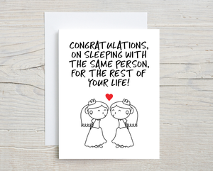 Sleeping With The Same Person BRIDES Card