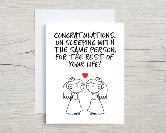 Sleeping With The Same Person BRIDES Card