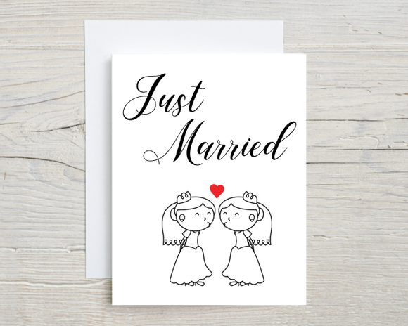 Brides Just Married Card