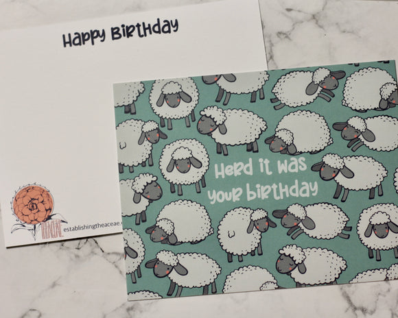 Herd It Was Your Birthday Flat Greeting Card