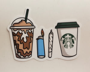 Coffee And Joints Vinyl Sticker