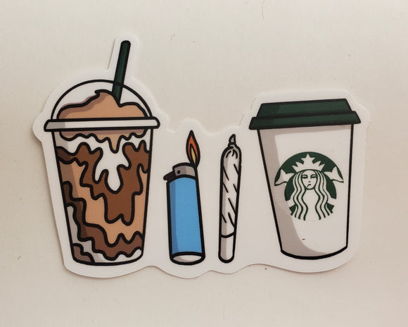 Coffee And Joints Vinyl Sticker