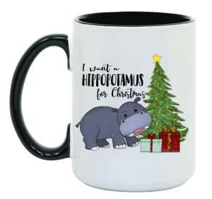 Hippo for Christmas 15 oz Mug