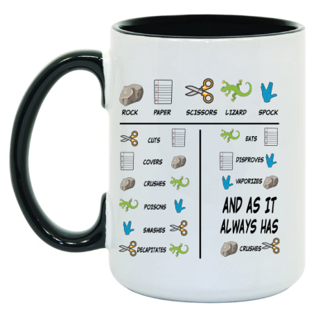 Rock Paper Scissors 15 oz Mug