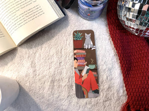 Reading With A Cat Bookmark