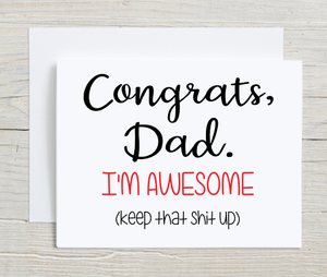 Congrats, I'm Awesome Card