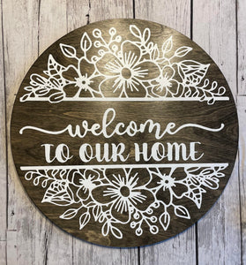 Welcome To Our Home Round Sign