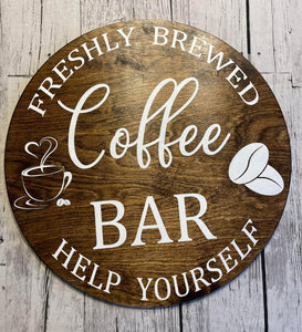 Coffee Bar Round Sign