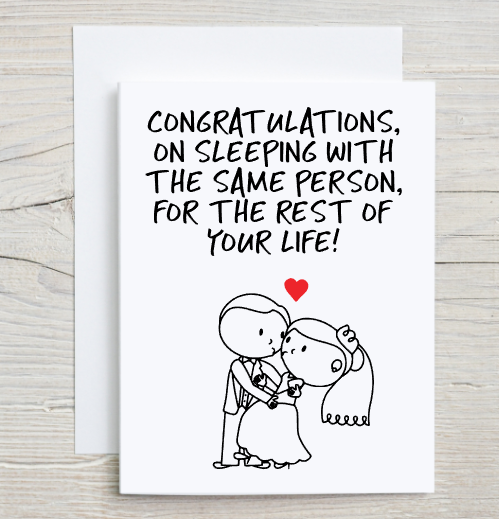 Sleeping With The Same Person Wedding Card