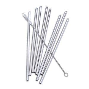 9 pc Stainless Steel Straw Set