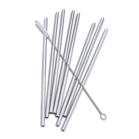 9 pc Stainless Steel Straw Set