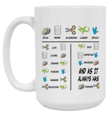 Rock Paper Scissors 15 oz Mug